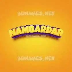 nambardar in Orange Toon style - 3D name wallpaper