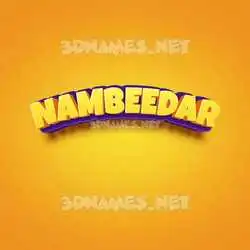 nambeedar in Orange Toon style - 3D name wallpaper