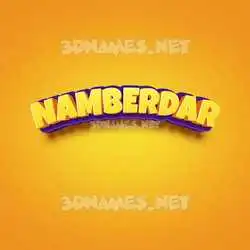 namberdar in Orange Toon style - 3D name wallpaper
