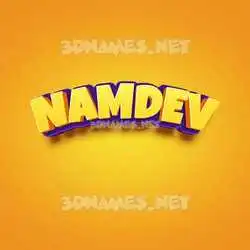 namdev in Orange Toon style - 3D name wallpaper