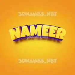 nameer in Orange Toon style - 3D name wallpaper