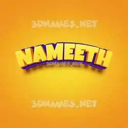nameeth in Orange Toon style - 3D name wallpaper