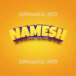 namesh in Orange Toon style - 3D name wallpaper