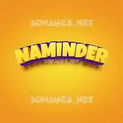 naminder in Orange Toon style - 3D name wallpaper
