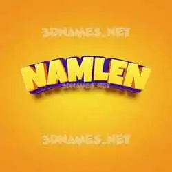 namlen in Orange Toon style - 3D name wallpaper