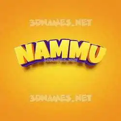 nammu in Orange Toon style - 3D name wallpaper