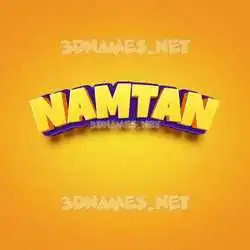 namtan in Orange Toon style - 3D name wallpaper