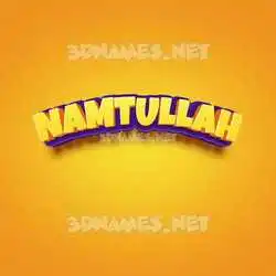 namtullah in Orange Toon style - 3D name wallpaper
