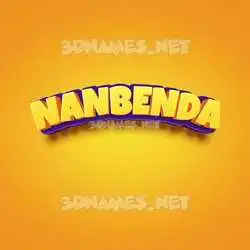 nanbenda in Orange Toon style - 3D name wallpaper