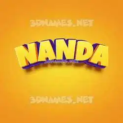 nanda in Orange Toon style - 3D name wallpaper