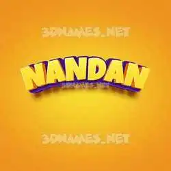 nandan in Orange Toon style - 3D name wallpaper
