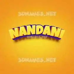 nandani in Orange Toon style - 3D name wallpaper