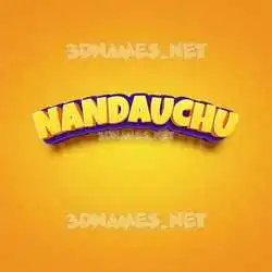 nandauchu in Orange Toon style - 3D name wallpaper