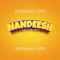 nandeesh in Orange Toon style - 3D name wallpaper