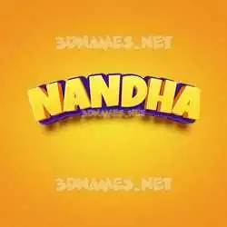 nandha in Orange Toon style - 3D name wallpaper