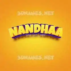 nandhaa in Orange Toon style - 3D name wallpaper