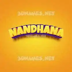 nandhana in Orange Toon style - 3D name wallpaper