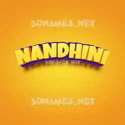 nandhini in Orange Toon style - 3D name wallpaper