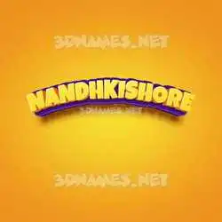 nandhkishore in Orange Toon style - 3D name wallpaper
