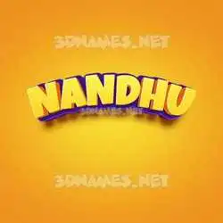 nandhu in Orange Toon style - 3D name wallpaper