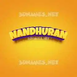 nandhuran in Orange Toon style - 3D name wallpaper