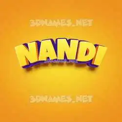 nandi in Orange Toon style - 3D name wallpaper