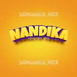 nandika in Orange Toon style - 3D name wallpaper