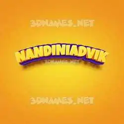 nandiniadvik in Orange Toon style - 3D name wallpaper