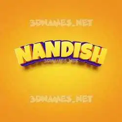 nandish in Orange Toon style - 3D name wallpaper