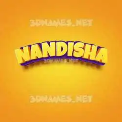 nandisha in Orange Toon style - 3D name wallpaper