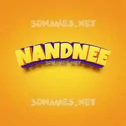 nandnee in Orange Toon style - 3D name wallpaper
