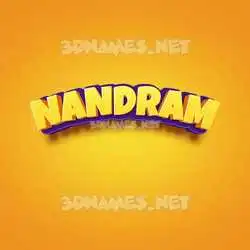 nandram in Orange Toon style - 3D name wallpaper
