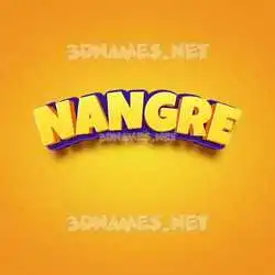 nangre in Orange Toon style - 3D name wallpaper