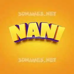 nani in Orange Toon style - 3D name wallpaper