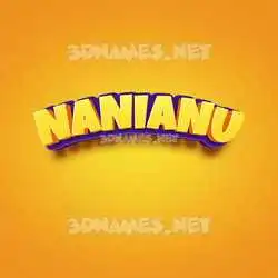 nanianu in Orange Toon style - 3D name wallpaper