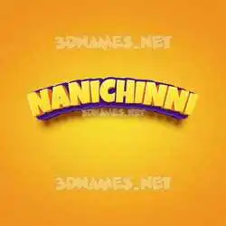 nanichinni in Orange Toon style - 3D name wallpaper