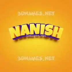 nanish in Orange Toon style - 3D name wallpaper