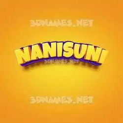 nanisuni in Orange Toon style - 3D name wallpaper