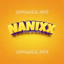 nanixx in Orange Toon style - 3D name wallpaper