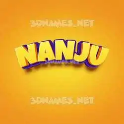 nanju in Orange Toon style - 3D name wallpaper