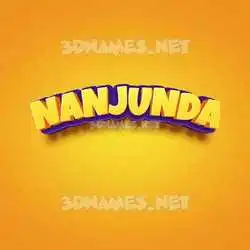 nanjunda in Orange Toon style - 3D name wallpaper