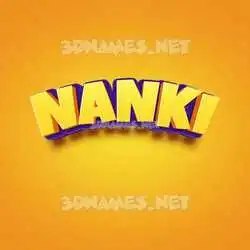 nanki in Orange Toon style - 3D name wallpaper