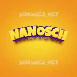 nanosch in Orange Toon style - 3D name wallpaper
