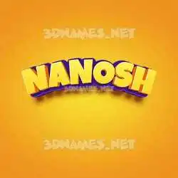 nanosh in Orange Toon style - 3D name wallpaper