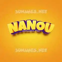 nanou in Orange Toon style - 3D name wallpaper