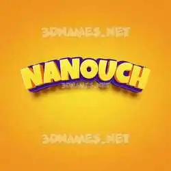 nanouch in Orange Toon style - 3D name wallpaper
