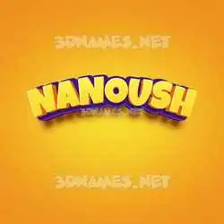 nanoush in Orange Toon style - 3D name wallpaper