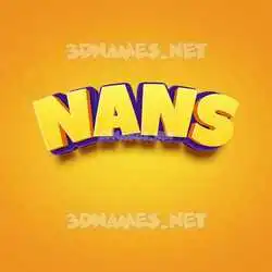 nans in Orange Toon style - 3D name wallpaper