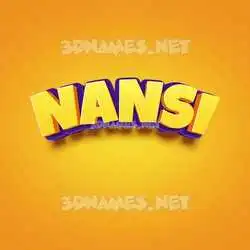 nansi in Orange Toon style - 3D name wallpaper
