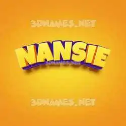 nansie in Orange Toon style - 3D name wallpaper